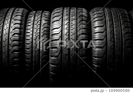 Close up tyre profile car tires Close up tyre profile car tires 109900580