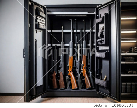 Wardrobe for weapons. safe storage of guns 109901339