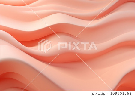 Abstract wavy liquid peach fuzz background. Generative AI. 109901362