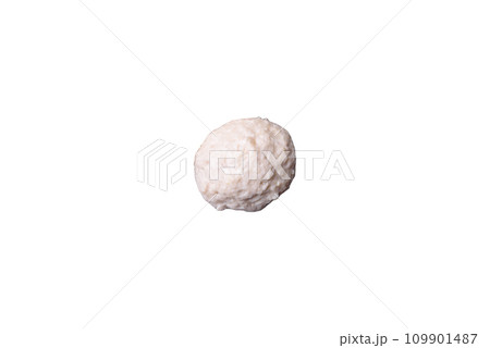 Delicious healthy steamed chicken cutlets or minced meatballs 109901487