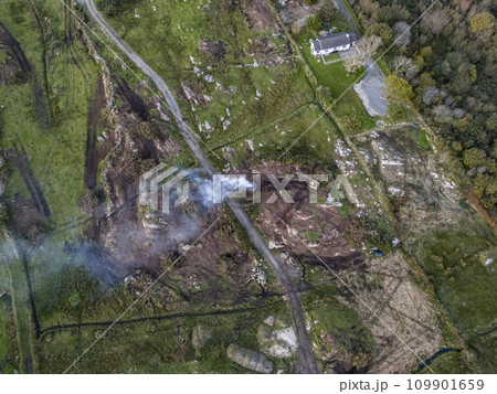 Typical burning of waste in rural Ireland - County Donegal 109901659