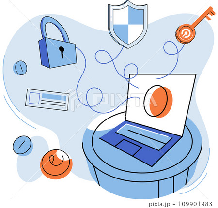 Digital currency vector illustration. Digital currency metaphors highlight transformative power cryptocurrencies in financial world Financial institutions are exploring use digital currencies 109901983