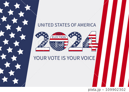 2024 Presidential election day in USA, november 5, card design. Vote for your future 2024 Presidential election day in USA, november 5, card design. Vote for your future 109902302