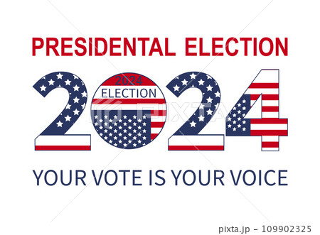 2024 Presidential election day in USA, november 5, card design. Vote for your future 109902325