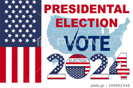 2024 Presidential election day in USA, november 5, card design. Vote for your future 2024 Presidential election day in USA, november 5, card design. Vote for your future 109902348