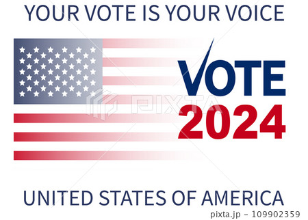 2024 Presidential election day in USA, november 5, card design. Vote for your future 109902359