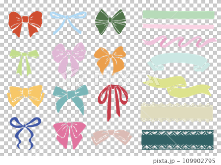 Plain ribbon illustration set 109902795