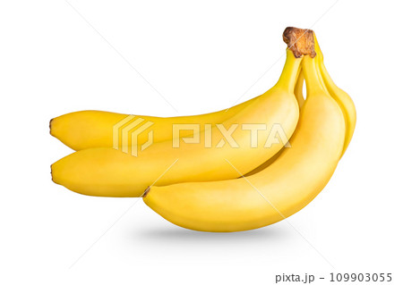 Bananas, tropical fruits. Bunch of bananas, isolated on white background. Bananas, tropical fruits. Bunch of bananas, isolated on white background. 109903055