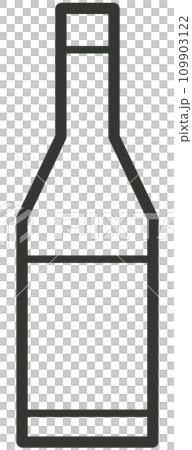 空き瓶の線画 109903122