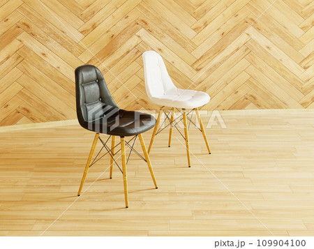 【3DCG】黒と白のイームズシェルチェア 109904100