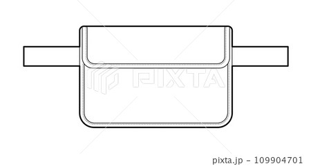 Belt Bag silhouette. Fashion accessory technical illustration. Vector satchel front 3-4 view for Men, women 109904701