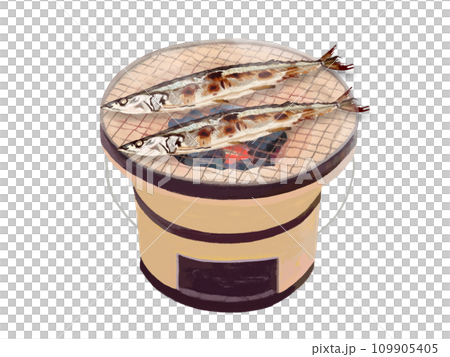 Grilled saury (with shichirin) 109905405