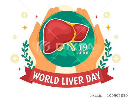 World Liver Day Vector Illustration on April 19th to Raise Global Awareness of Hepatitis and Healthy in Flat Cartoon Background Design 109905850