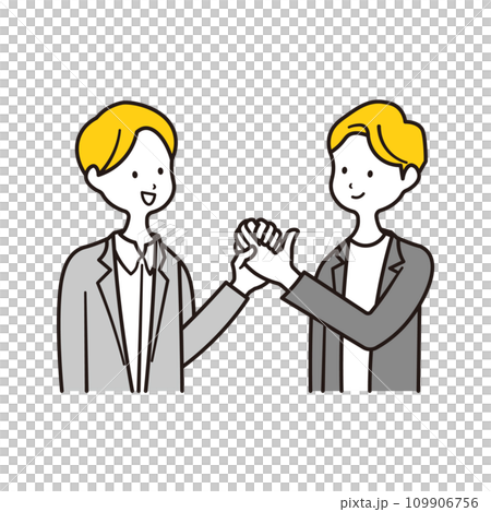 手を組む2人の男性会社員のイラスト素材 109906756