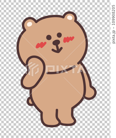 Cute bear illustration shy Cute bear illustration shy 109908205