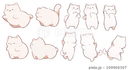 まんまる猫のイラスト素材 [109908307] - PIXTA
