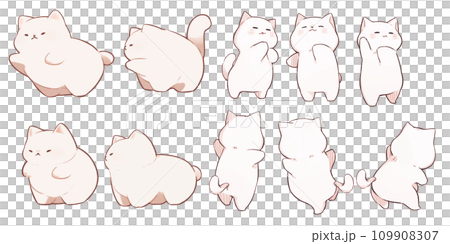 まんまる猫のイラスト素材 [109908307] - PIXTA