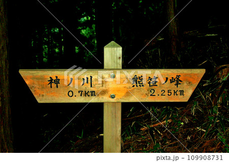 神ノ川林道の道しるべ 神ノ川林道の道しるべ 109908731
