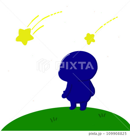 流れ星を見ているイラスト 109908825
