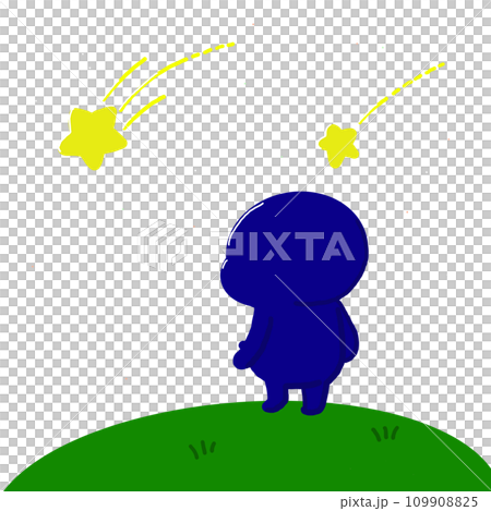 流れ星を見ているイラスト 109908825