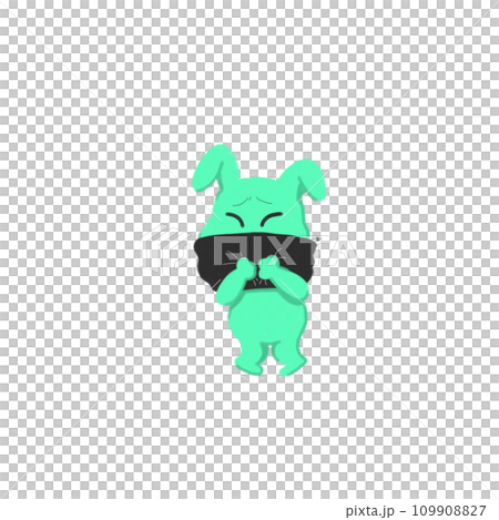 寒すぎてネックウォーマーを握りしめるウサギのイラスト 109908827