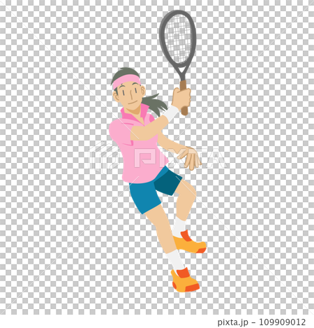 A woman enjoying tennis A woman enjoying tennis 109909012
