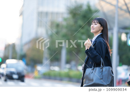 オフィス街を歩く女性 オフィス街を歩く女性 109909034