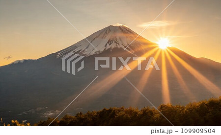 富士山のご来光 109909504