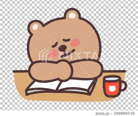 可愛的熊插畫打瞌睡 109909539