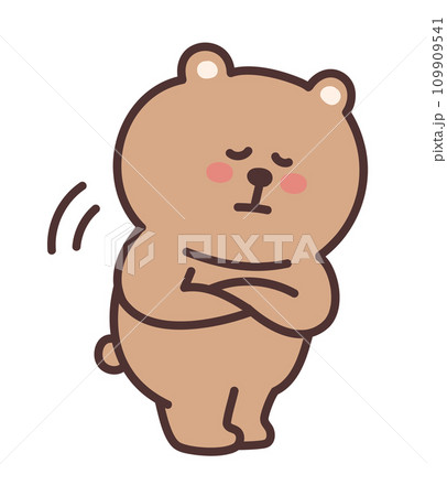 かわいいクマのイラスト　納得してうなずく 109909541