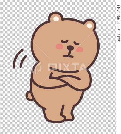かわいいクマのイラスト　納得してうなずく 109909541