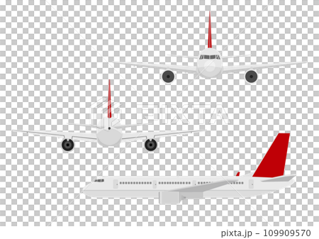 飛機的前部、後部和側面 109909570