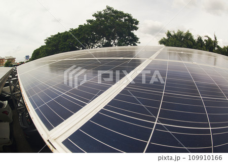 Solar panels on the roof of Parking. Solar panels on the roof of Parking. 109910166