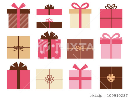 ピンクベースのプレゼントの箱セット 109910287