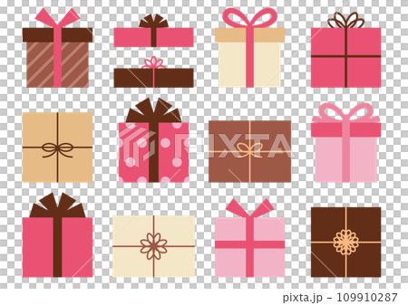 ピンクベースのプレゼントの箱セット 109910287