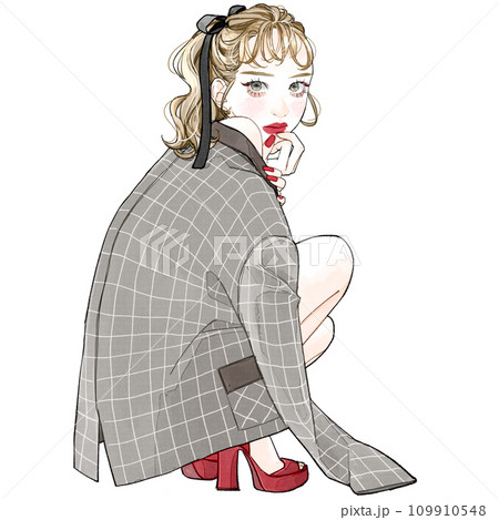 ジャケットを羽織っている女性2 109910548