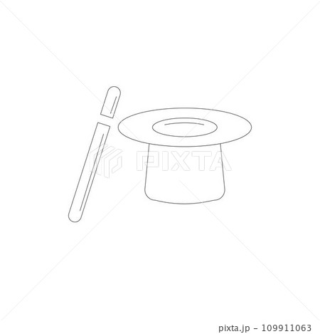 magic wand and magic hat logo illustration design magic wand and magic hat logo illustration design 109911063