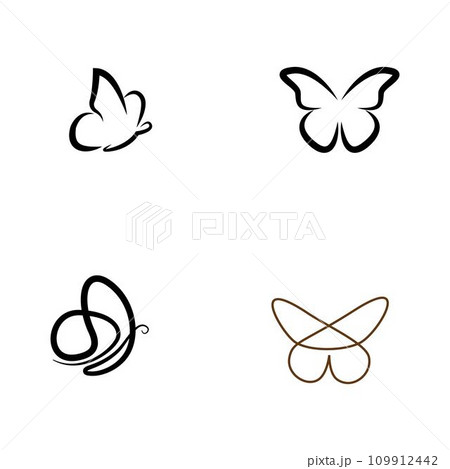 trendy butterfly logo design vector template 109912442