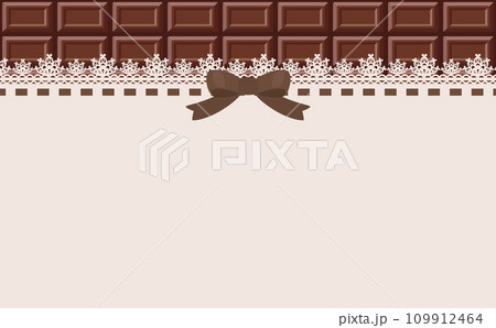 板チョコレートと繊細なレースのフレーム_ミルクチョコレート 109912464