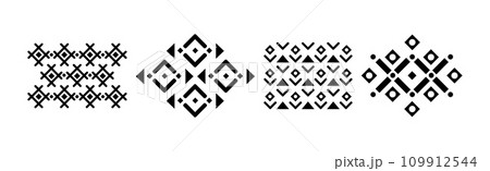 Tribal Black Pattern and Ornament Elements Vector Set Tribal Black Pattern and Ornament Elements Vector Set 109912544