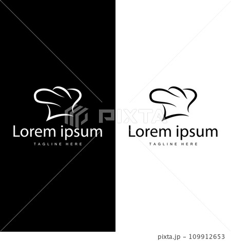 Simple Chef Hat Logo Chef Expert Illustration Kitchen Cooking Design Silhouette Vector Template 109912653