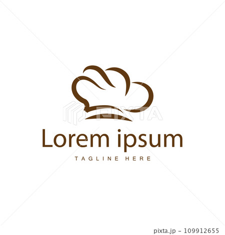 Simple Chef Hat Logo Chef Expert Illustration Kitchen Cooking Design Silhouette Vector Template 109912655