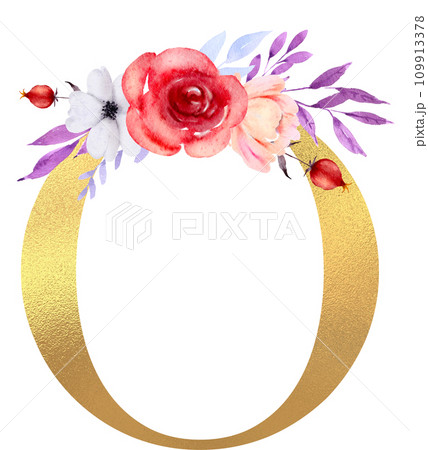 Alphabet and flower watercolor clipart, PNG Alphabet and flower watercolor clipart, PNG 109913378