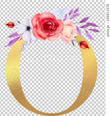 Alphabet and flower watercolor clipart, PNG Alphabet and flower watercolor clipart, PNG 109913378