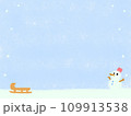 雪だるまと橇の背景 109913538