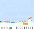 雪だるまと雪降る街の背景 109913541