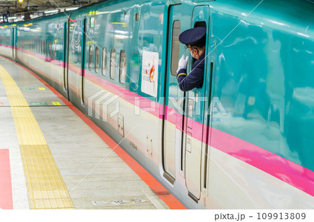 【交通イメージ】発車する東北新幹線（東京駅） 109913809