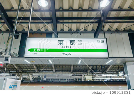【交通イメージ】新幹線駅名標（東京駅） 109913851