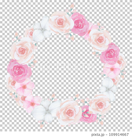 flower wreath and bouquet watercolor clipart flower wreath and bouquet watercolor clipart 109914667