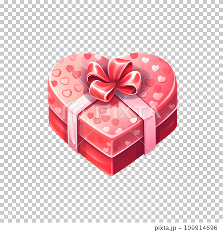 Watercolor Isometric Gift Box. Colored Gift Box with Ribbon isolated PNG 109914696